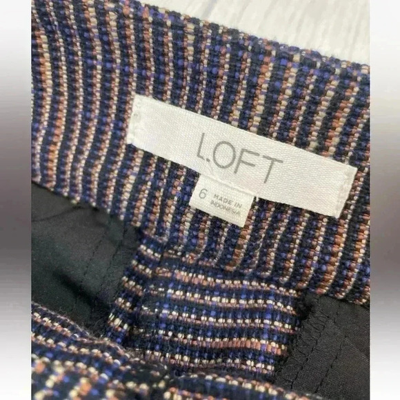 LOFT Riviera Shorts Black Blue Multicolor Tweed Flat Front Women’s Size 6 - Picture 2 of 12